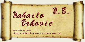 Mahailo Brković vizit kartica